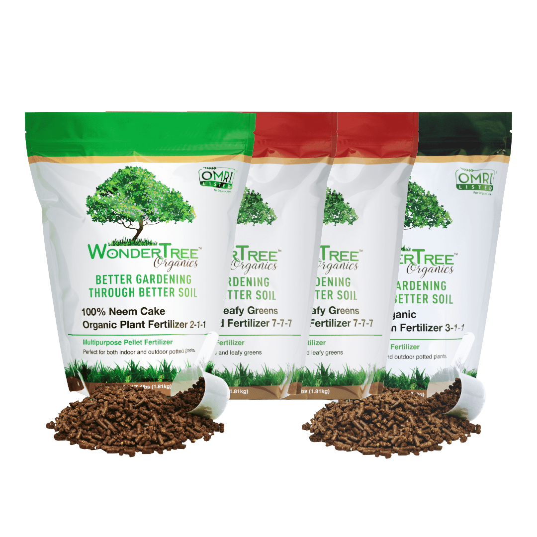Vegetable Garden Fertilizer Bundle, 4 Fertilizers (Neem Cake, Grow Max Neem, 2x Vegetable & Leafy Green), 16 lb Total