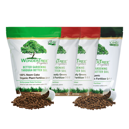 Vegetable Garden Fertilizer Bundle, 4 Fertilizers (Neem Cake, Grow Max Neem, 2x Vegetable & Leafy Green), 16 lb Total