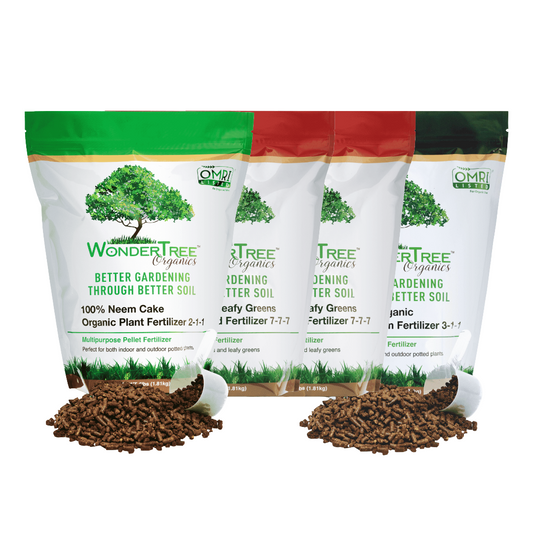 Vegetable Garden Fertilizer Bundle, 4 Fertilizers (Neem Cake, Grow Max Neem, 2x Vegetable & Leafy Green), 16 lb Total